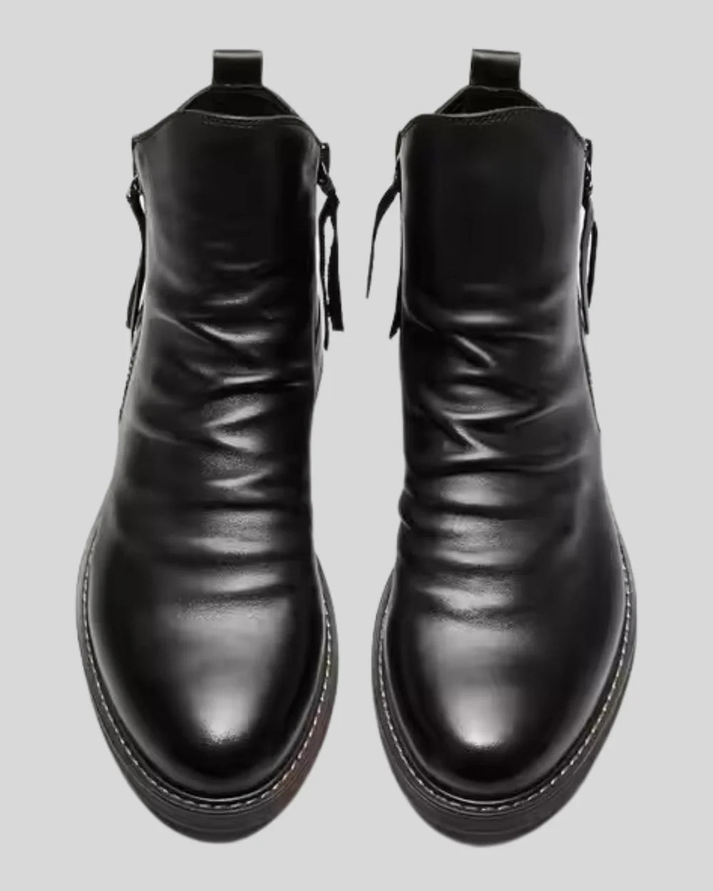 Botas de Cuero para Hombre con Doble Cremallera