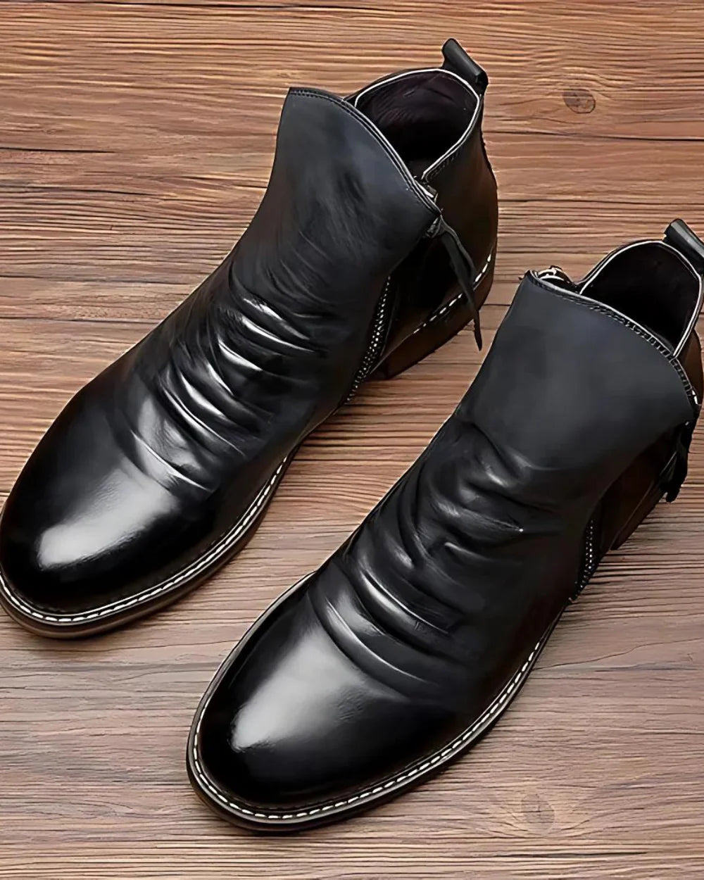 Botas de Cuero para Hombre con Doble Cremallera