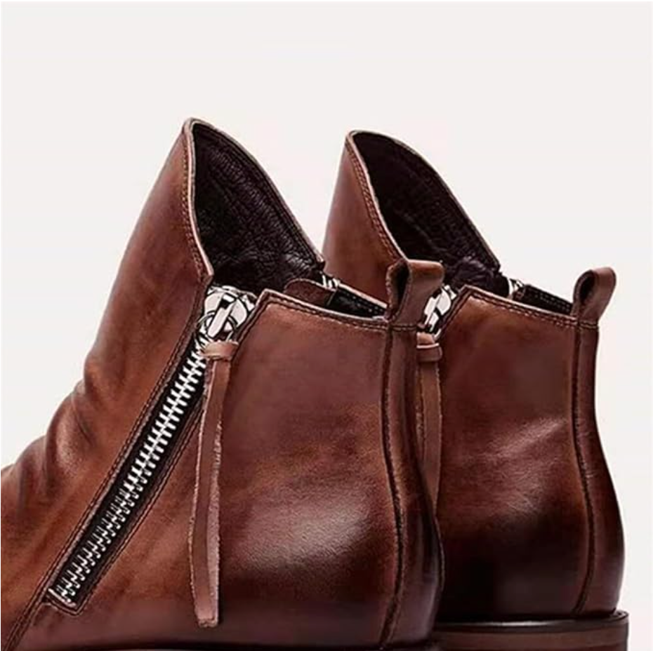 Botas de Cuero para Hombre con Doble Cremallera